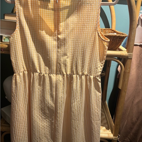 Vintage Jeffrey Banks Butter Yellow Gingham Maxi Dress - Picture 4 of 5